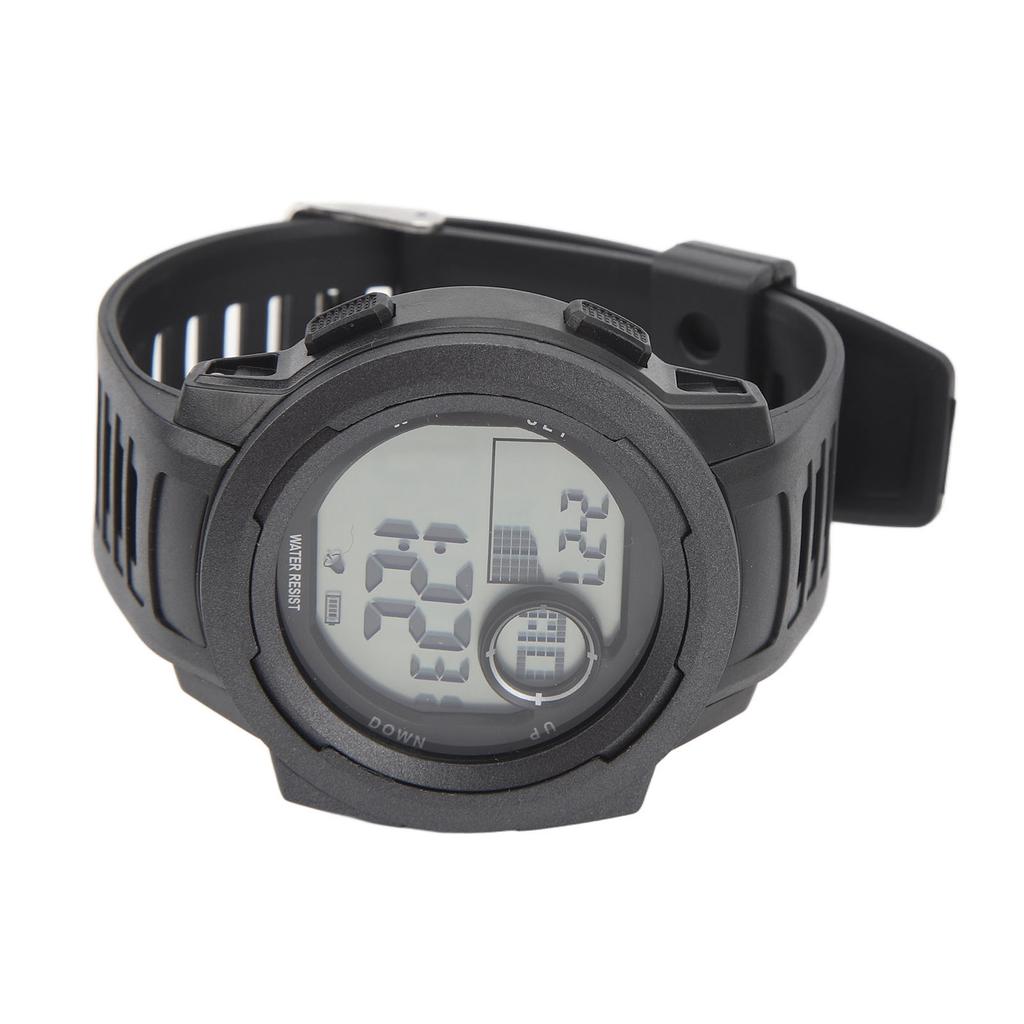 Men Digital Sports Watch Outdoor Sports Electronic Watch Shock Resistant 50M Swimming Waterproof Rubber Strap Large