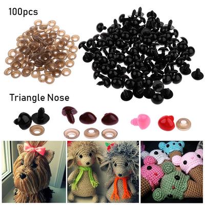 100pcs Craft DIY Tool Bear Buttons Safety Parts Dolls Accessories Triangle Nose Doll Noses