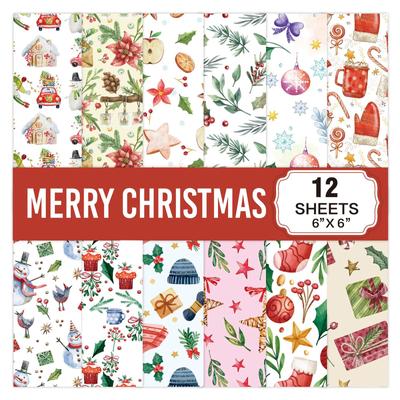 Sada Vánočního Vzorovaného Papíru, Dekorativní Papír Na výrobu přání, Výroba, Scrapbooking, Dekorace12ks