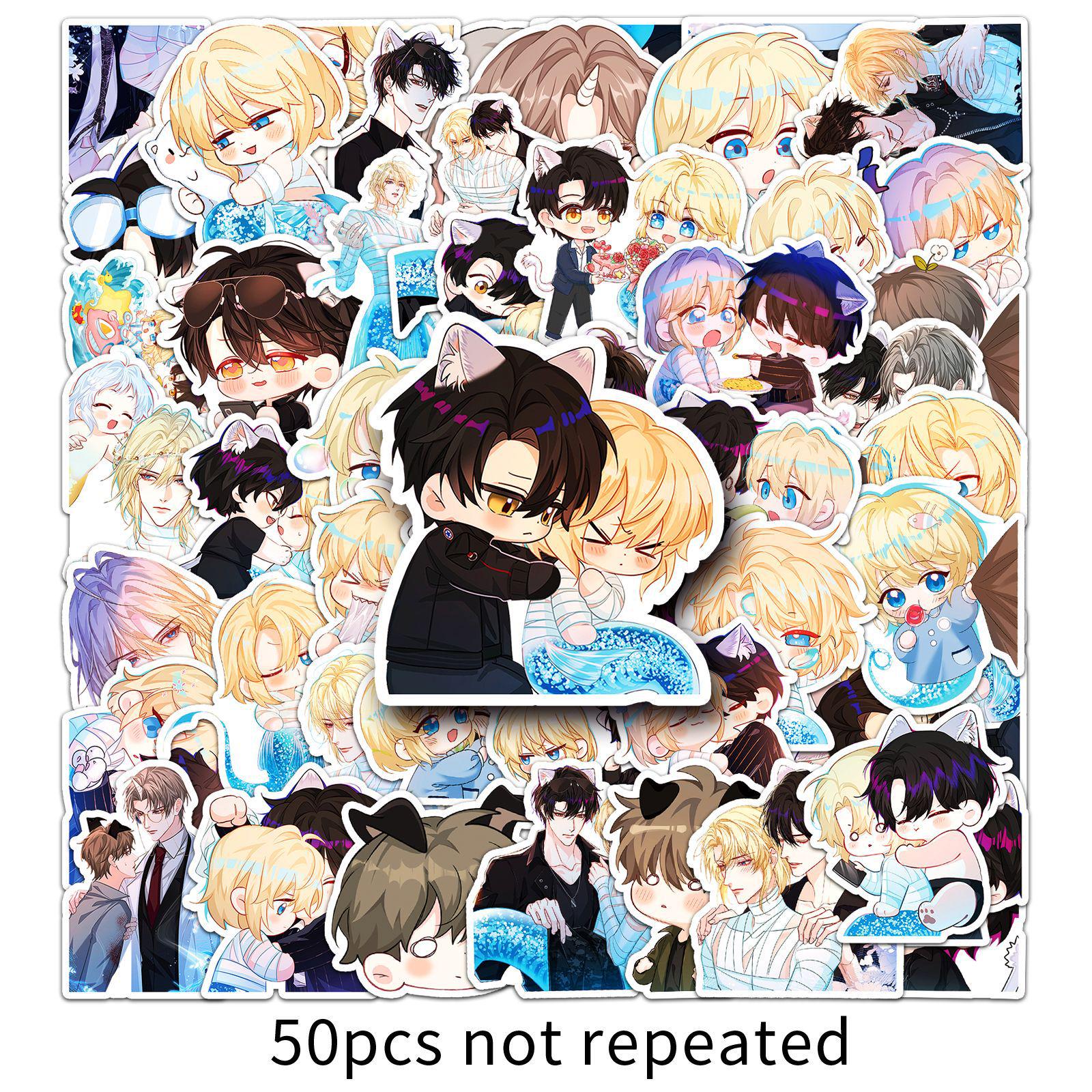 Mermaid Fall Graffiti Stickers - 50 Waterproof Cartoon Animation & Manga Decorations for Water Bottles, Phone Cases, & Computers