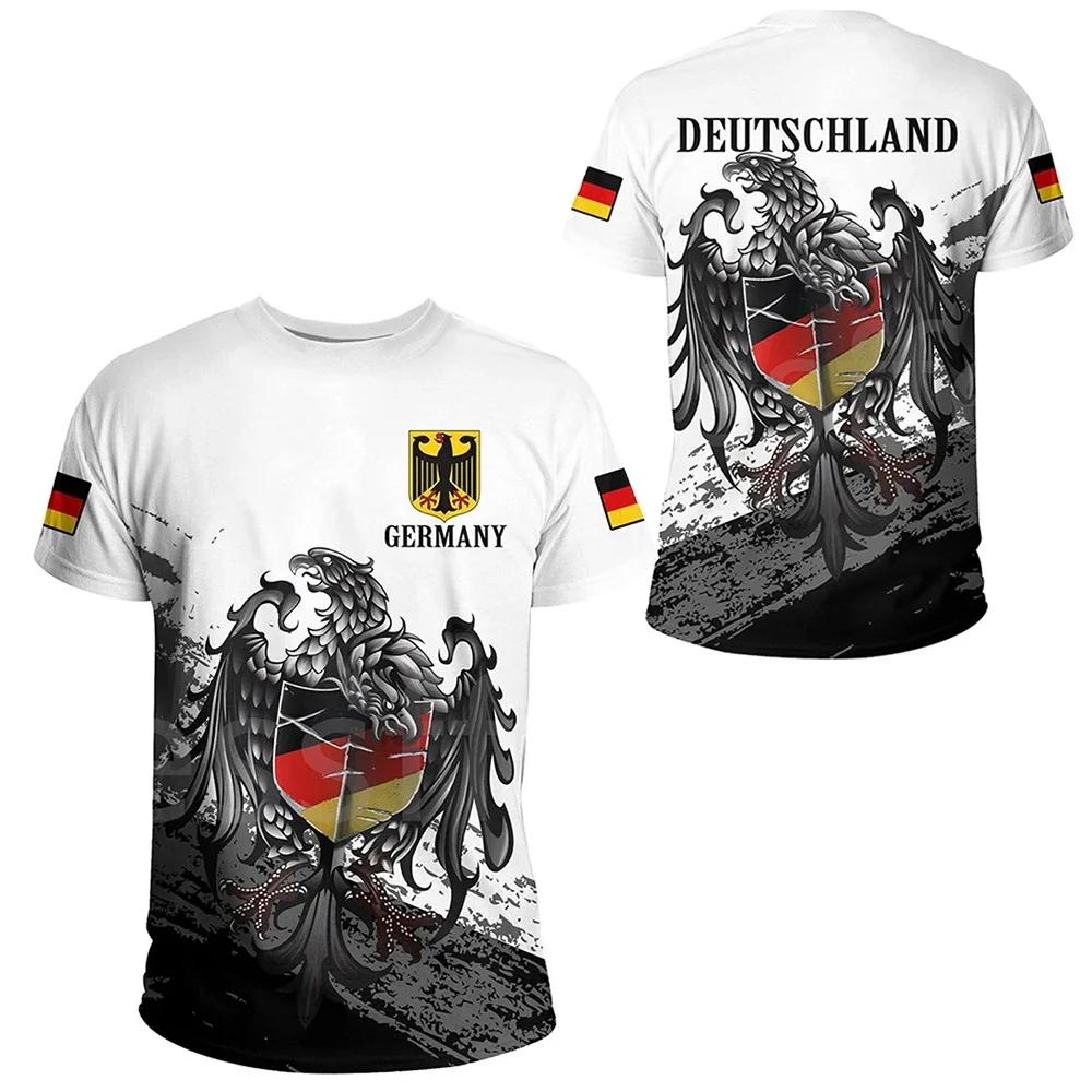 Deutschland German Germany 3D Print National Flag Eagle Unisex Men Women MMA Kick Boxing Muay Thai T Shirt Quick Dry Short Sleeve Streetwear Vintage