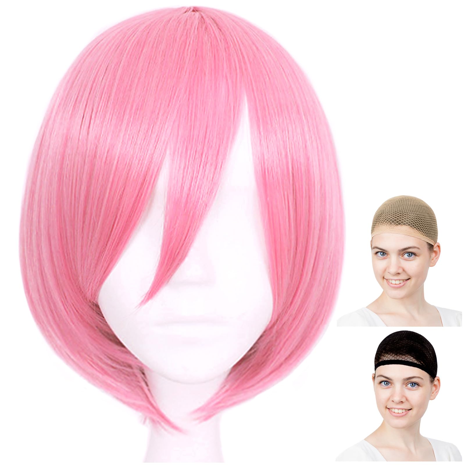 

CaseEden Cosplay Wig, Premium, Smooth Short Hair, Light Pink (WIG6111)