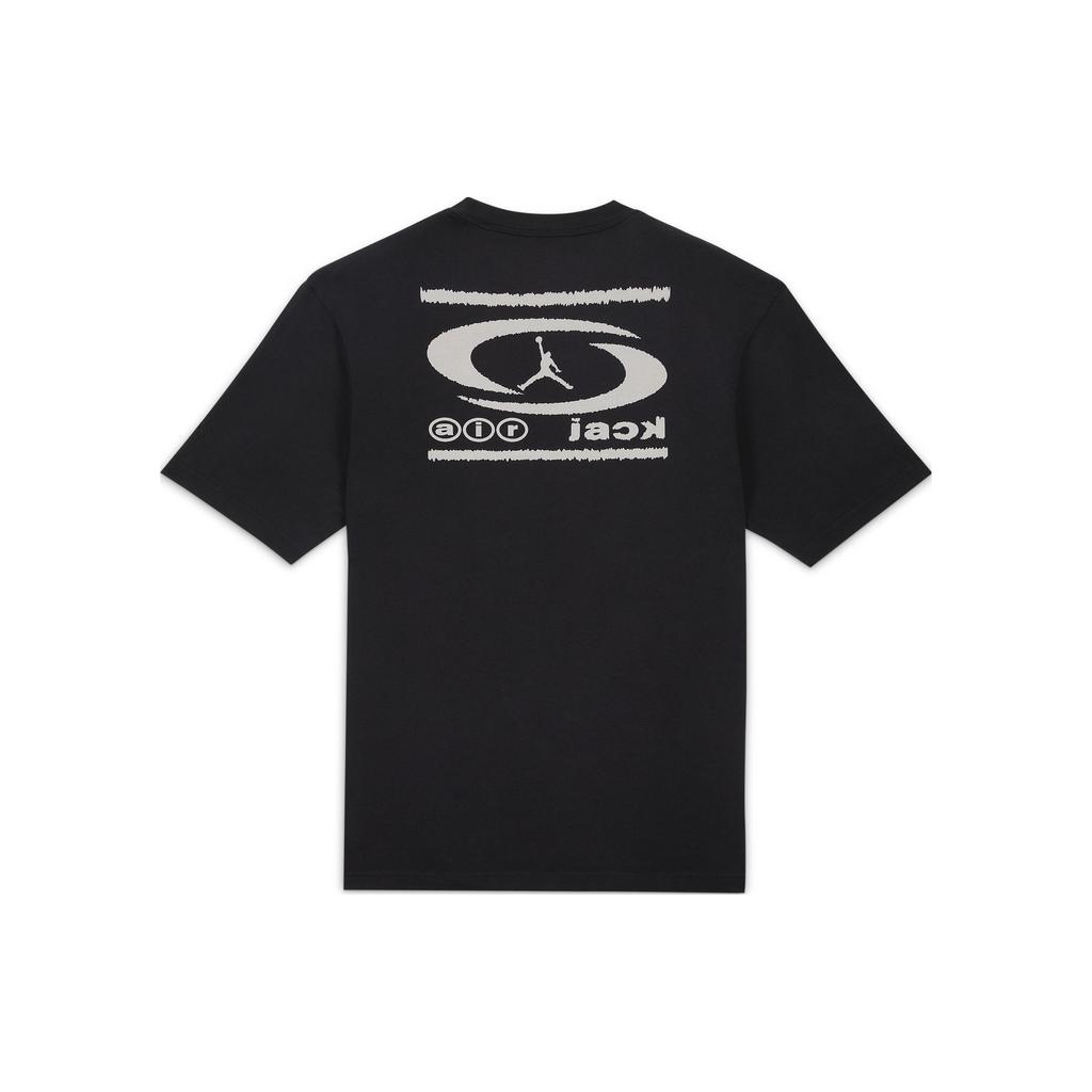 Jordan X Travis Scott Kollaboration SS24 Rundhals Gerade Passform Buchstabenprint Kurzarm T-Shirt Unisex Oberteile Schwarz DZ5515-011