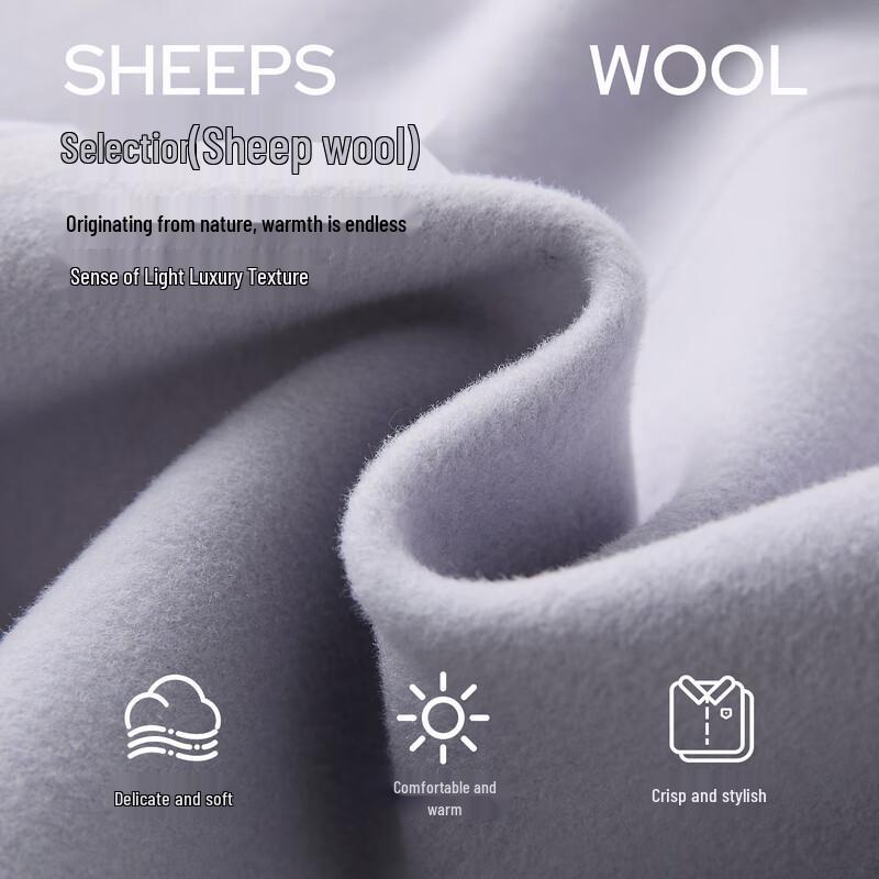 Sancai Women's 100% Merino Wool Double-Faced Winter Coat with Scarf