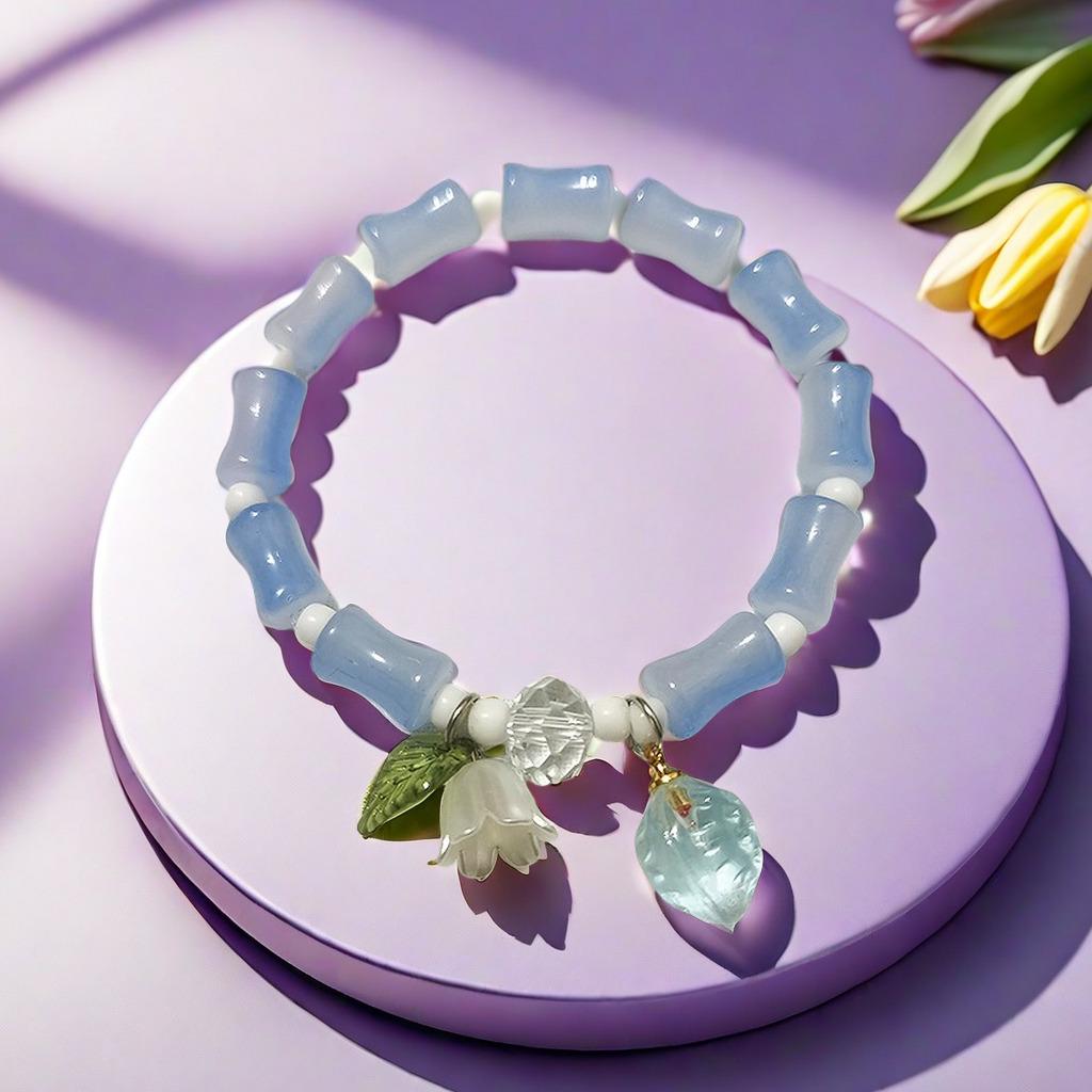 Cat's Eye Moonstone Butterfly Bracelet for Women – Trendy, Versatile Beaded Design, Perfect Student Gift