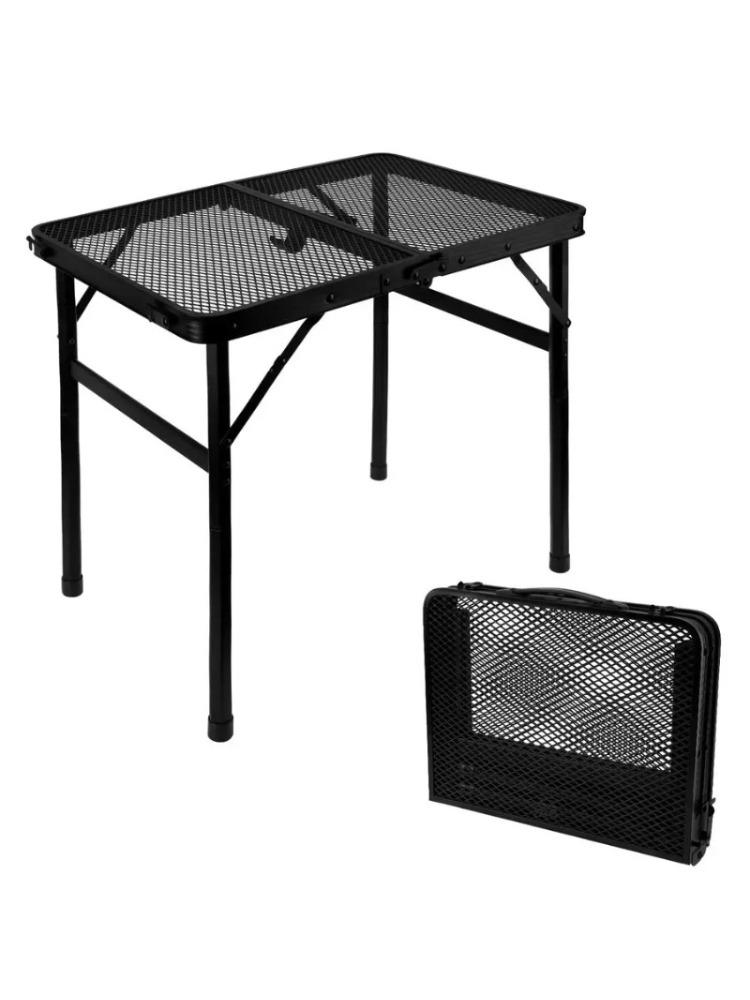 Grill Table, Camping Table 2ft Metal Collapsible Grill Table Height Adjustable Lightweight amp Portable Grill Stand Table чёрный