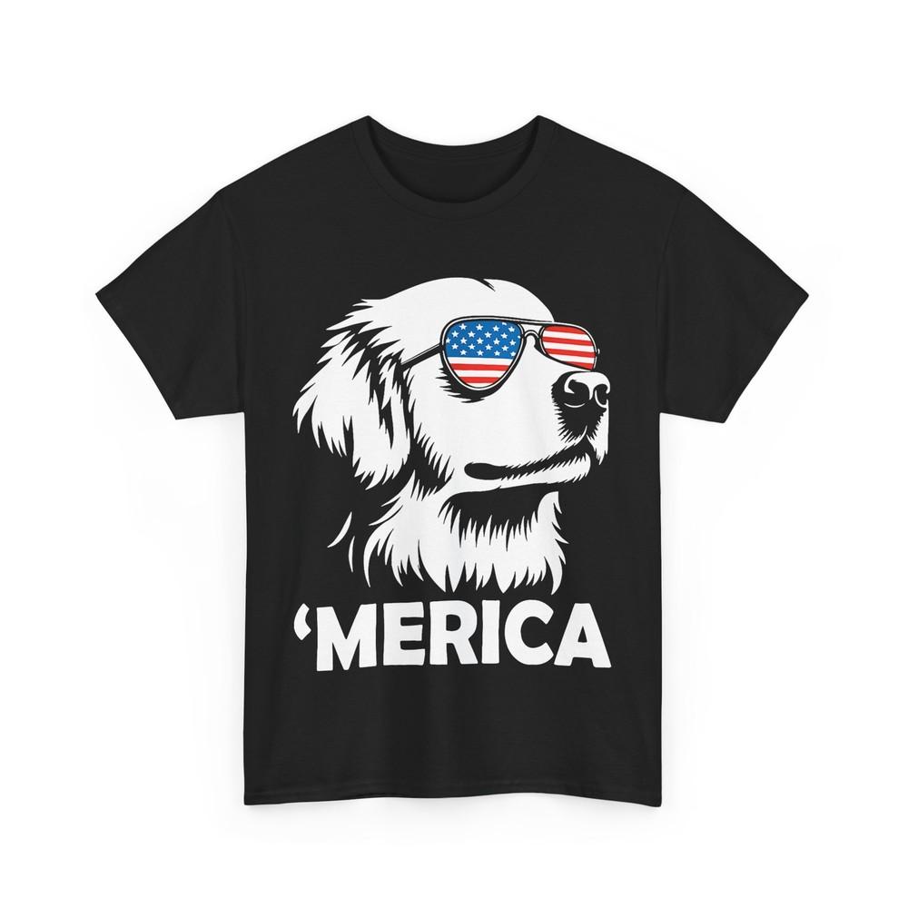 4th of July Shirt, Golden Retriever 4th Of July Merica USA Flag Sunglasses Shirt