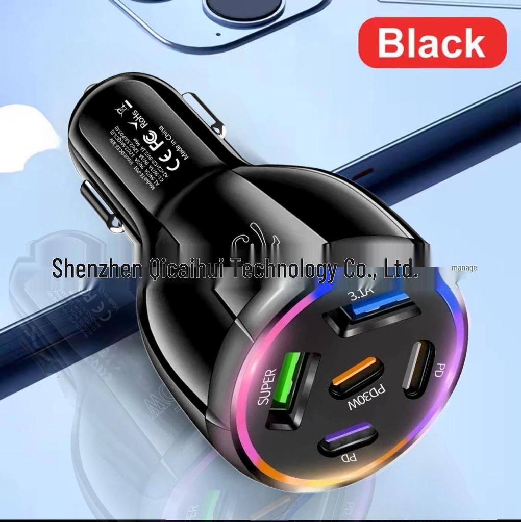 75W 5-Port Super Fast Charging Car USB Phone Charger Plug