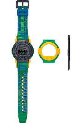 Hodinky Casio s Bluetooth a odnímatelným žlutým a zeleným rámečkem G-Shock, G-B001RG-3JR, Pánské,