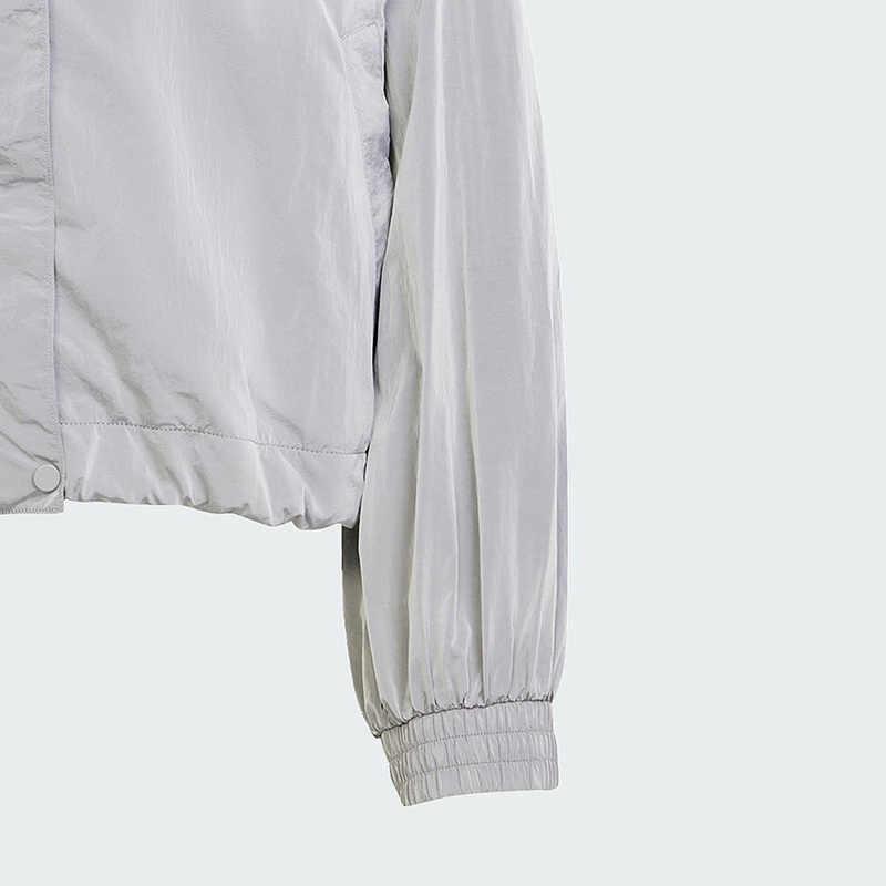 Adidas Оригінали Модний Універсальний Піджак з коміром-стійкою та довгим рукавом Жіночий піджак Сірий JD2584