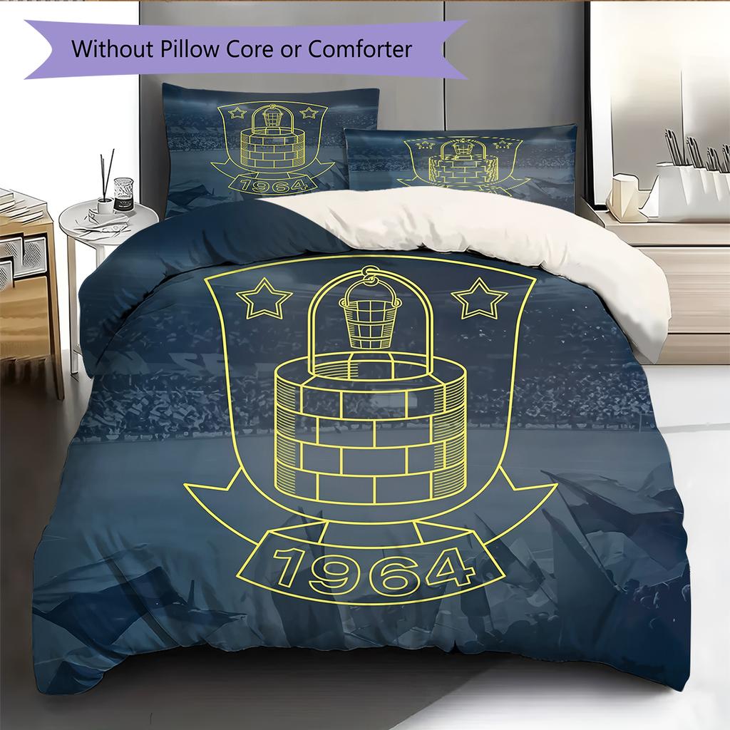 Brondby IF Pattern Bedding Home Decoration Birthday & Festival Gift (1 * duvet cover + 2 * pillowcase, without core)