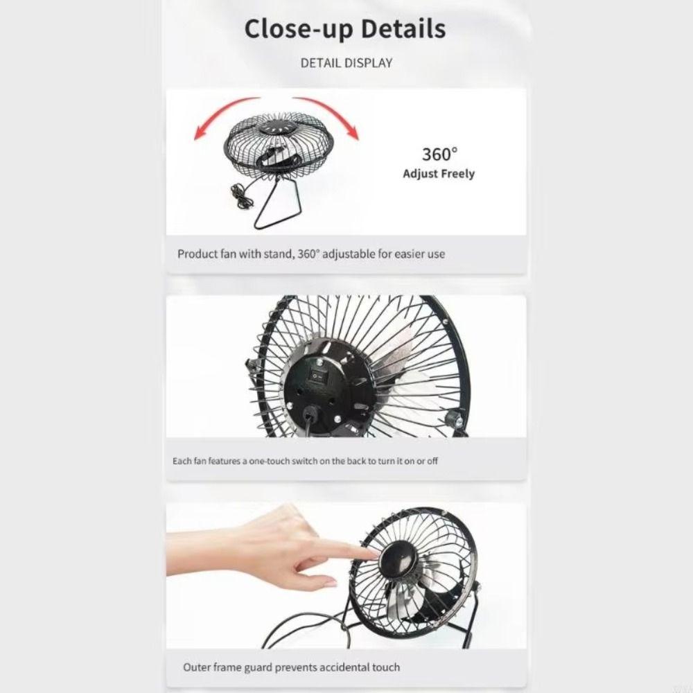 Battery Operated Solar Fan Low Noise Exhaust Fan Light Kit Cooling Fan Office
