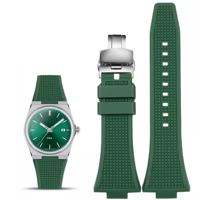 Watchband For Tissot PRX Series Super Player T137.407/T137.410 wristband Butterfly Buckle Men's High quality Watch Strap 26*12mm