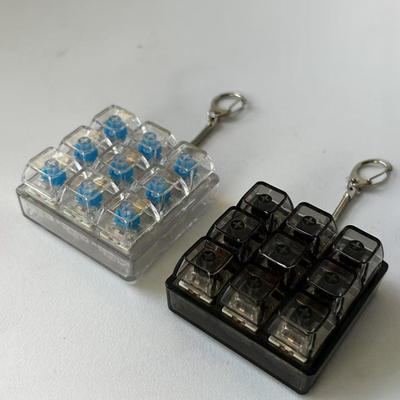 9 Keys Keyboard Fidget Keychain Stress Anxiety Relief Portable Travel Quiet Kids Adults Mechanical Keyboard Clicking Sensory Keycap Toy