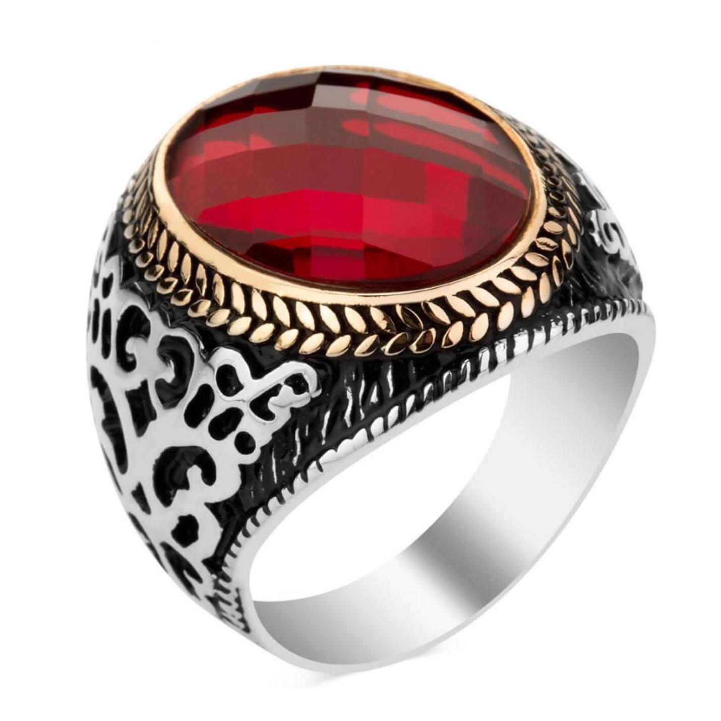 

Кольцо из стерлингового серебра 925 пробы с красным цирконом