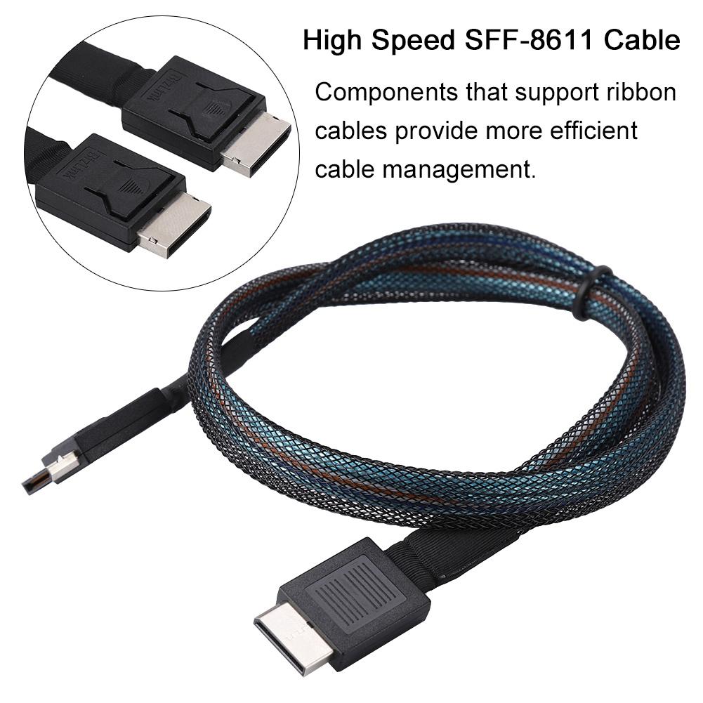 Cabledeconn SFF 8611 TO SFF 8611 Server High Speed HDD Data Transmission Cable 0.5M