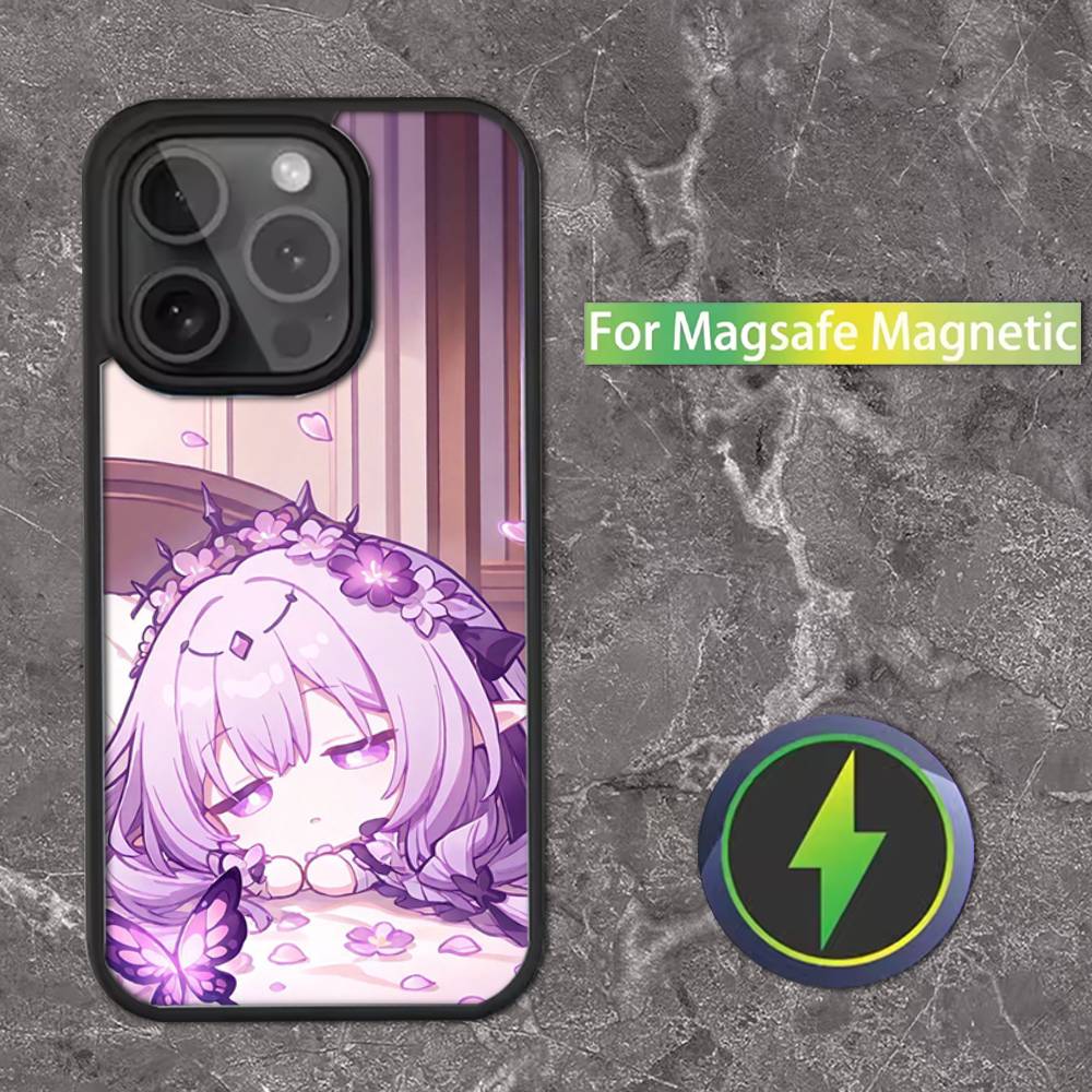 H-Honkai Castorice Star R-Rail Phone Case For iPhone 16,15,14,13,12,11,Pro,Max,Plus,Mini,SE Magsafe Magnetic Wireless Charging