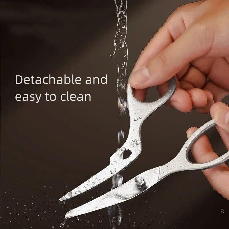 Kitchen Food Scissors Stainless Steel For Baby Food Cutting Toddler Feeding Aid Scissors with Case Baby Safety Tableware Health