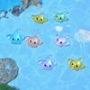5 Pcs Lovely Elephant Small Miniatures Luminous Transparent Resin Animal Miniature Landscape Table Ornaments