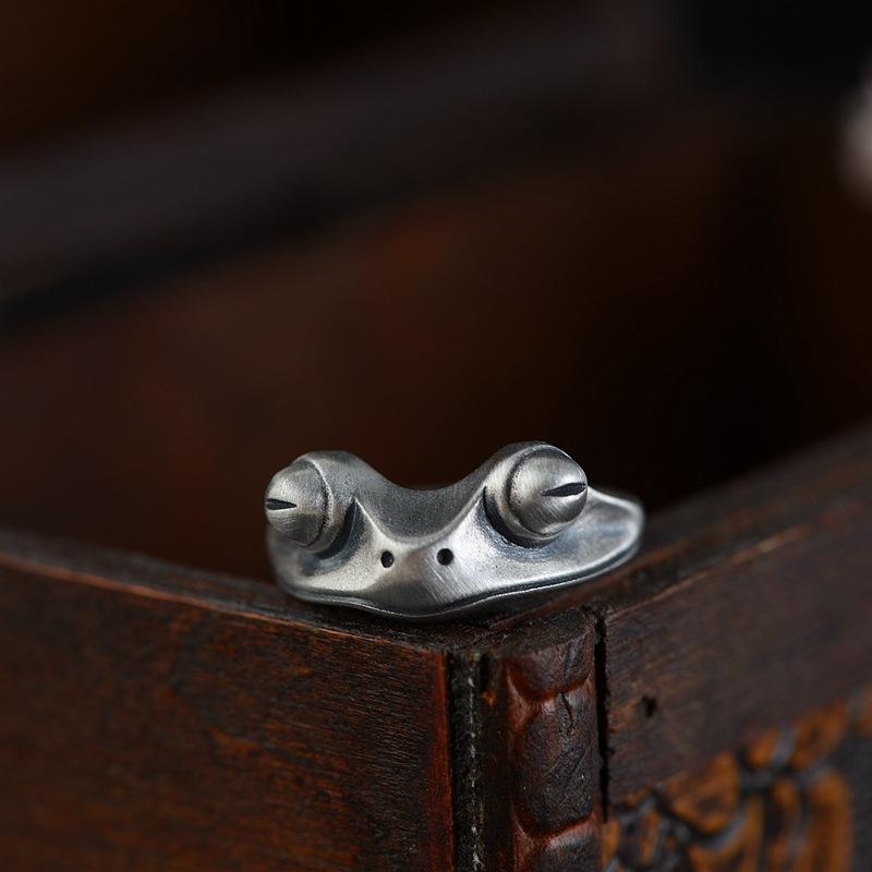 XIYANIKE Hip Hop Punk Frog Animal Adjustable Rings For Men Women Gothic Fashion New Year Jewelry Gift Party Street Anillos Mujer