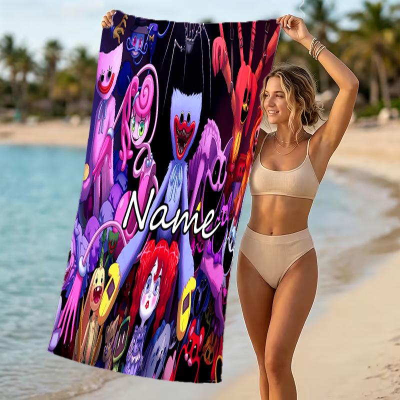 Customizable personalized beach towels Poppy Playtime themed designs.Suitable for the beach, yoga, sports;ideal as beach accessories
