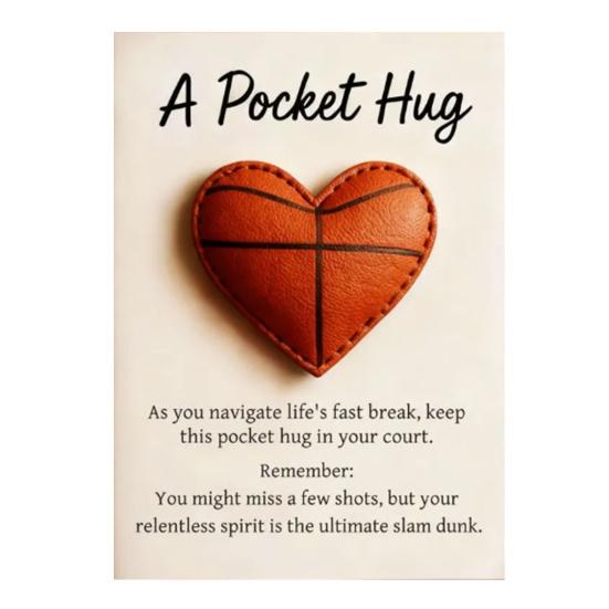 Golf Pocket Hug with Card Heart-Shaped Softball Golf Ball Pocket Hug Token Encouragement Keepsake Gift for Softball Lovers Golfers Sports Enthusiasts