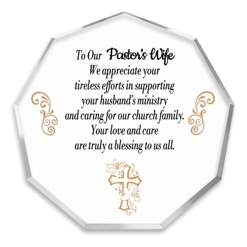 2D Flat To Pastor's Wife Appreciation Gifts Acrylic Desk Decor Plaque, Home Decor Plaque Hanging Wall Art Decorative Garden Decoration for Room Door S