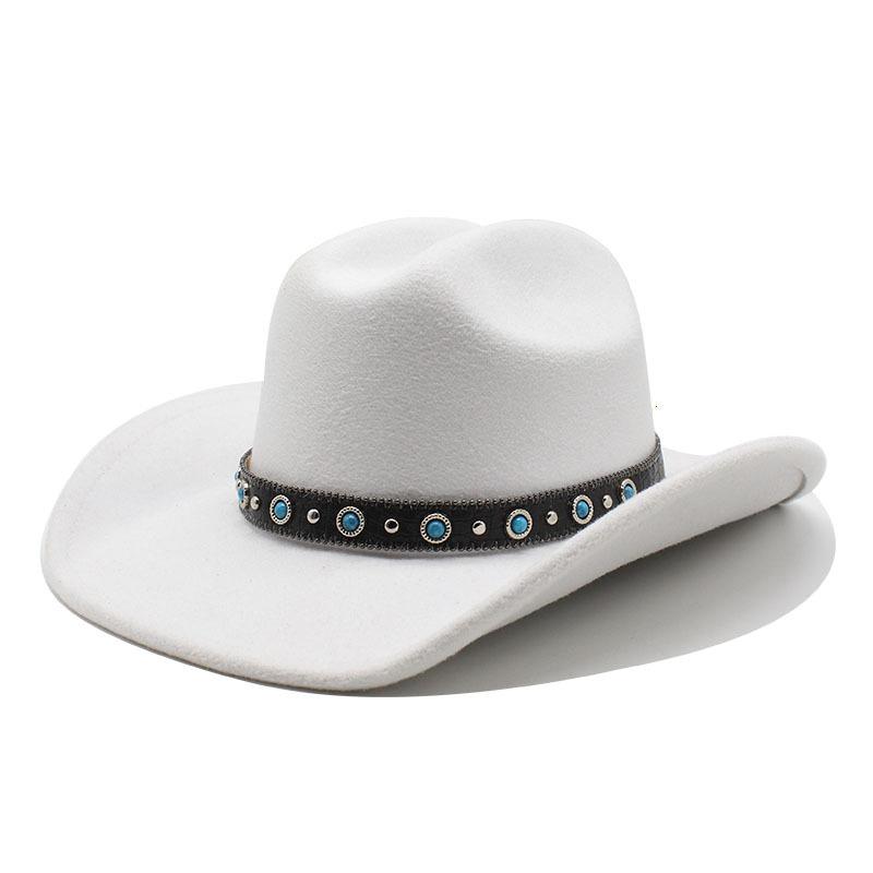 Ethnic Style Horseback Riding Belt Felt Hat Retro Top Hat Men'S And Women'S Woolen Denim Hat