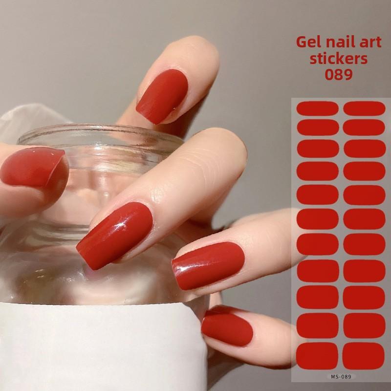 Gel Nail Stickers, 22-finger No-bake Nail Polish Glue, Wearable Nail Pads, Full Application