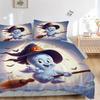 3pcs Flying Wizard Ghost Quilt Set - Soft and Comfortable Bedroom, Guest Room and Dorm Decor Bedding Set 1 Quilt Cover + 2 Pillowcases.L041