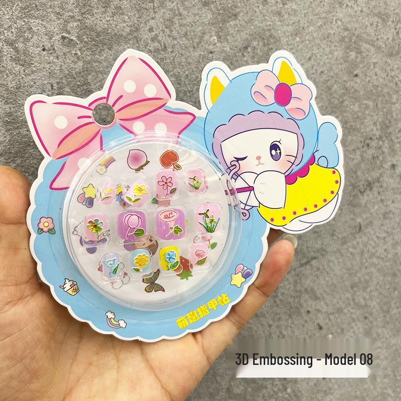 Children's Wearable Custom Nail Stickers - Cute European & American Jelly Glue Fingernail Tips