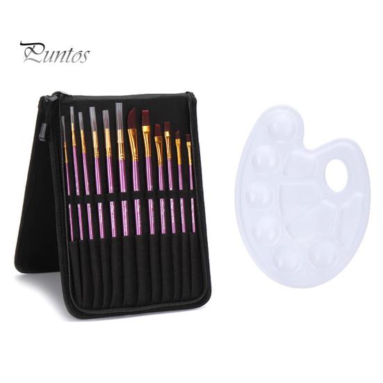 

12 шт., кисть для рисования, акриловая акварель, масляная ручка с палитрой сумки