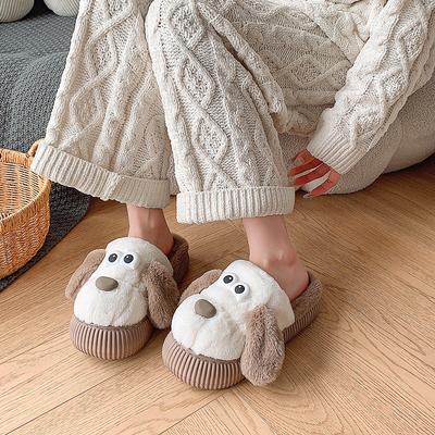 Women's Cute Cartoon Plush Slippers - Warm and Warm Countertop Cotton Winter Home Slippers Girls Sweet Thick Bottom Plush Casual Indoor Shoes