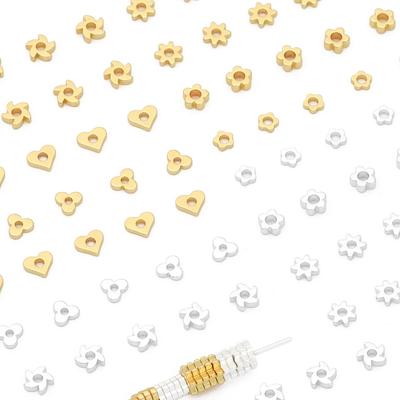 10Pcs Copper Spacer Flower Beads Charm for DIY Necklace Bracelet Jewelry Craft Making