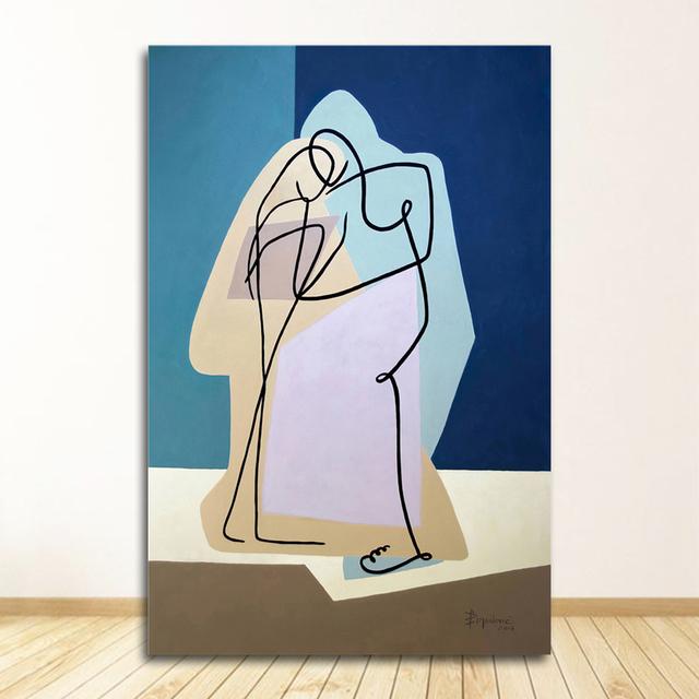 Retro Classic Wall Art Canvas Black Lines Wall Pictures for Living Room Bedroom Unique Poster Home Deco Abstract Canvas Painting No Frame