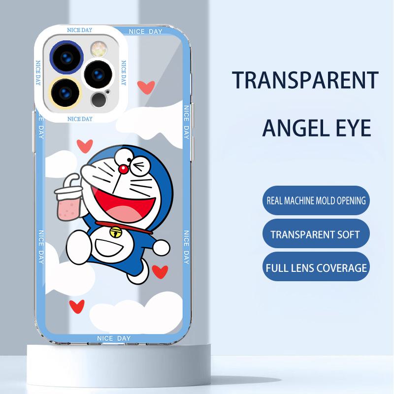 Weiche, transparente Cartoon-Telefonhülle für iPhone 12 Pro Max, 7/8, X, XS.