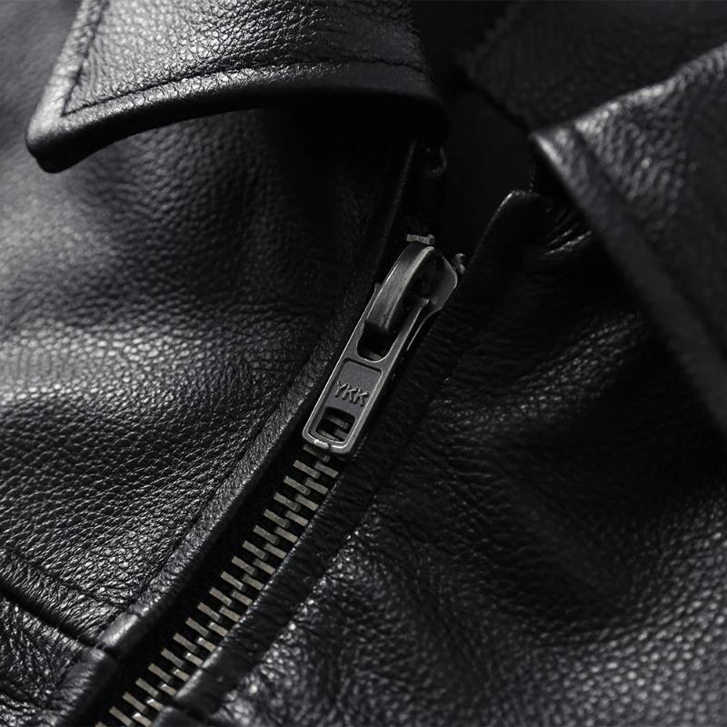 Chinese Size Men Leather Jacket 100% Real Cowhide Black Brown Men's Genuine Leather Coat Male Skin Clothing Autumn Spring Asian Size M601