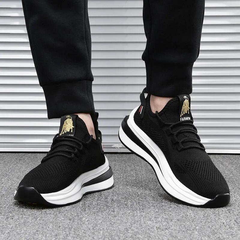 Foreign trade men's sports and leisure shoes men's summer trend new shoes round head black spring men's shoes