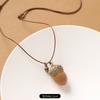 Female Acorn Pendant - Simple Long Sleeve Sweater Chain - Retro Knitted Necklace Accessory