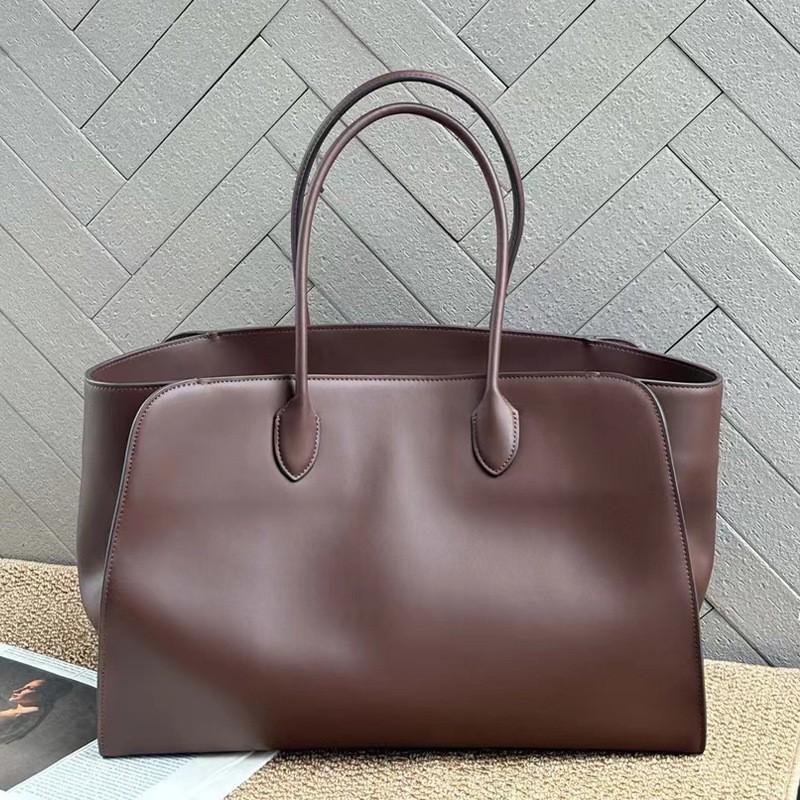 2026 New Large-capacity Simple Cowhide Tote Bag Fashionable All-matching Commuting Long-handle Handbag Cross-border