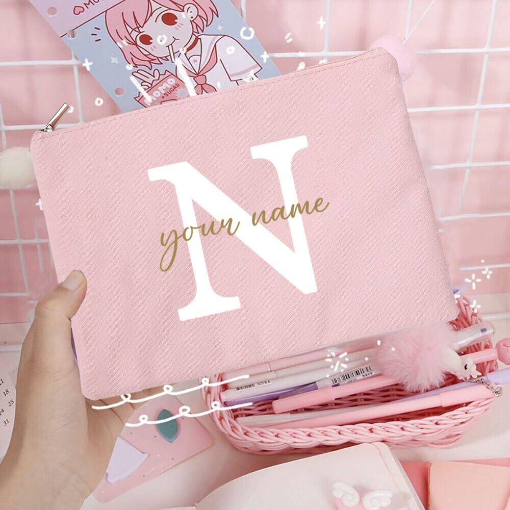 Personalized Custom Name Bridesmaid Cosmetic Bags Girls Neceser Makeup Bag Travel Toiletry Pouch Wedding Birthday Gifts for Her