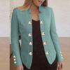 Fashionable Women's Solid Color Casual Long-sleeved Button Cardigan Jacket