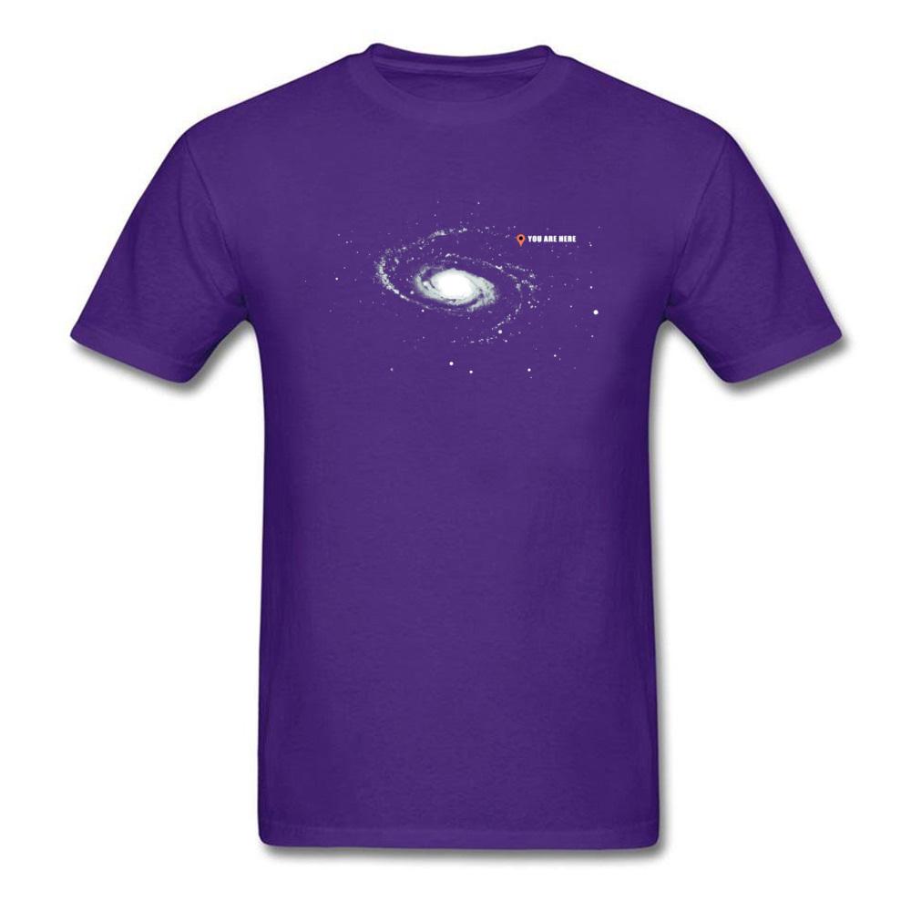 Black T-Shirts For Men Galaxy Space You Are Here 100% Cotton April FOOL DAY Summer Street Tops T Shirt Casual Tee Shirts Man