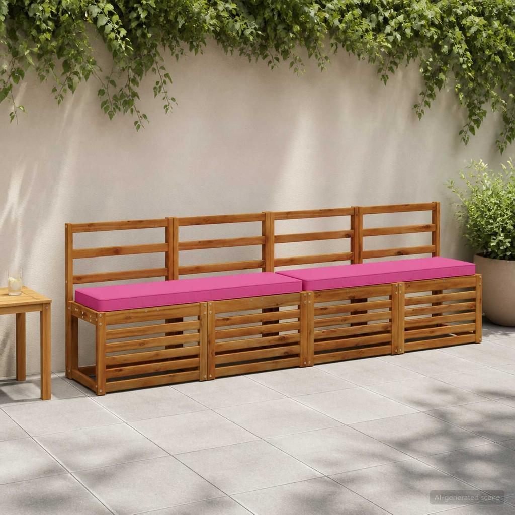 2 piece Bench Cushions VUGHT 2 pcs 100percent Polyester Pink