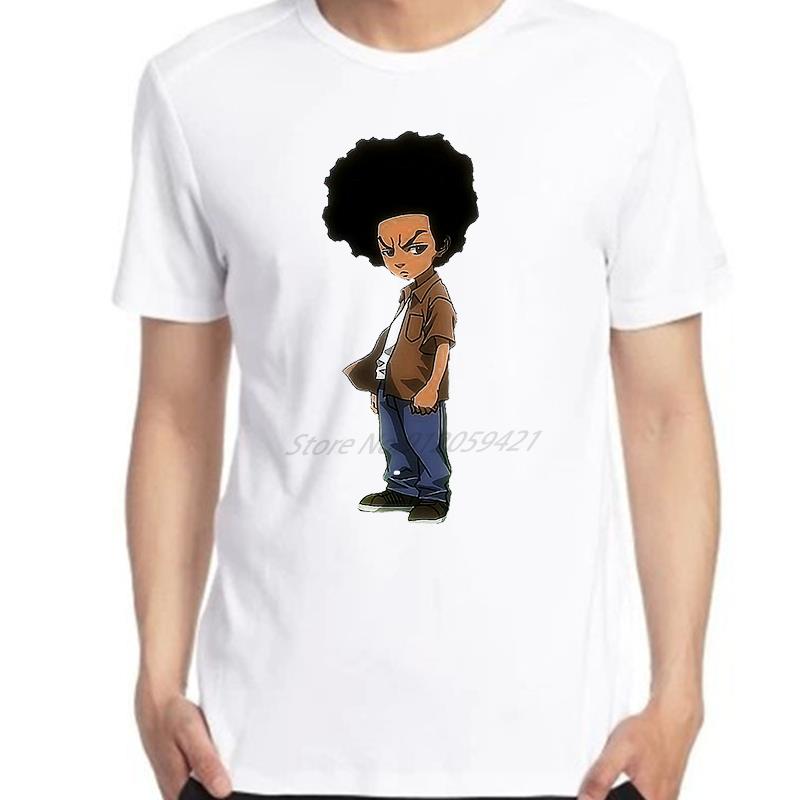 Boondocks Huey Freeunisex Rapper Graphic Tshirt Big Size Cotton Short Sleeve White Unisexs Fashion Top Tees