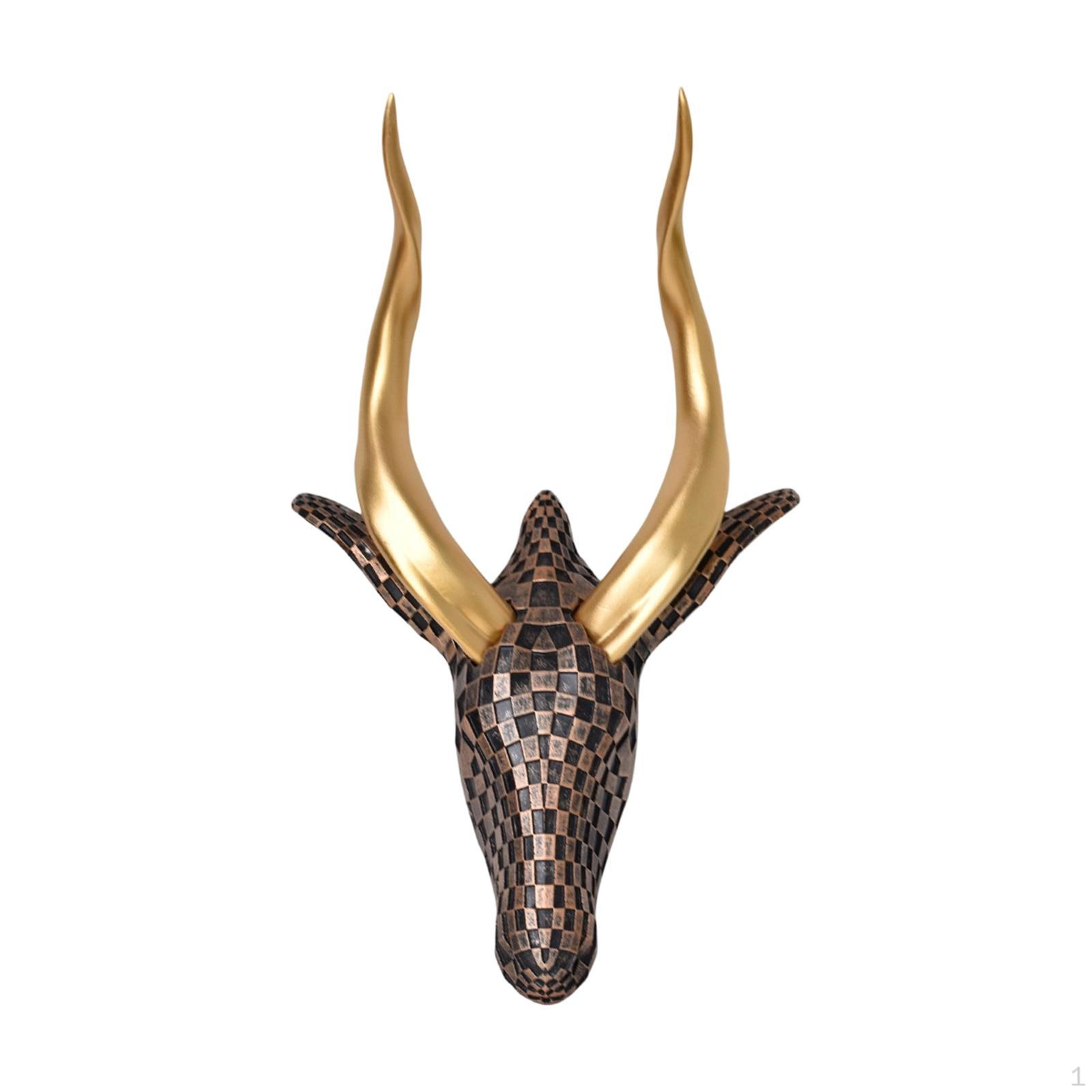 

Animal Head Decoration, Resin Figurine, Gift, Interior Sculpture, Antelope bronze