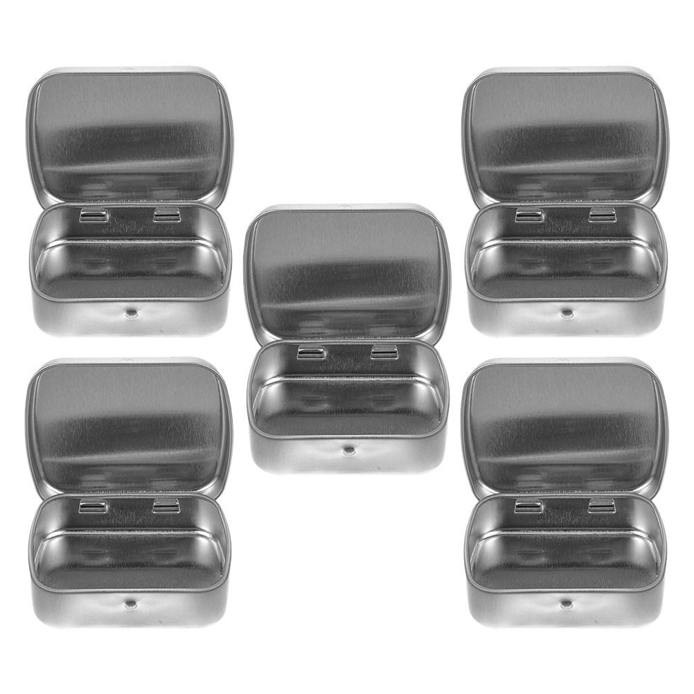 5pcs Portable Mini Metal Tin Box With Lid Compact Durable Iron Storage Container For Jewelry Beads Nail Art Crafts Candy Soap