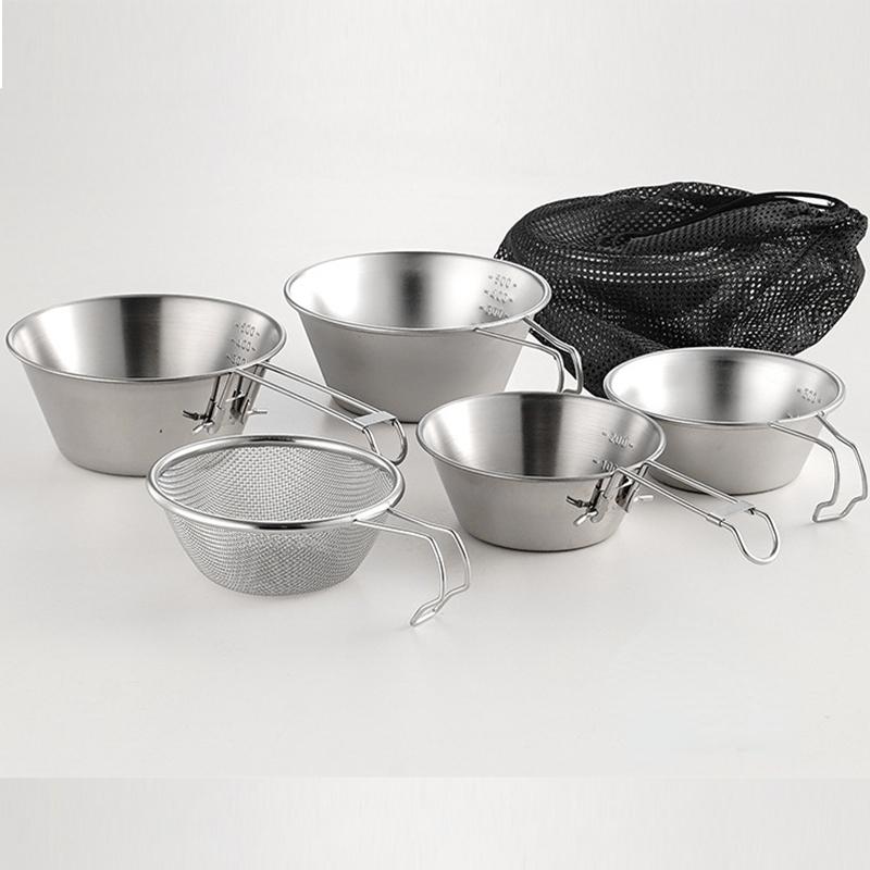 

Складная снежная чаша из нержавеющей стали 304 для пикников, барбекю, портативного кемпинга, подвесная складная чаша для кемпинга на открытом воздухе