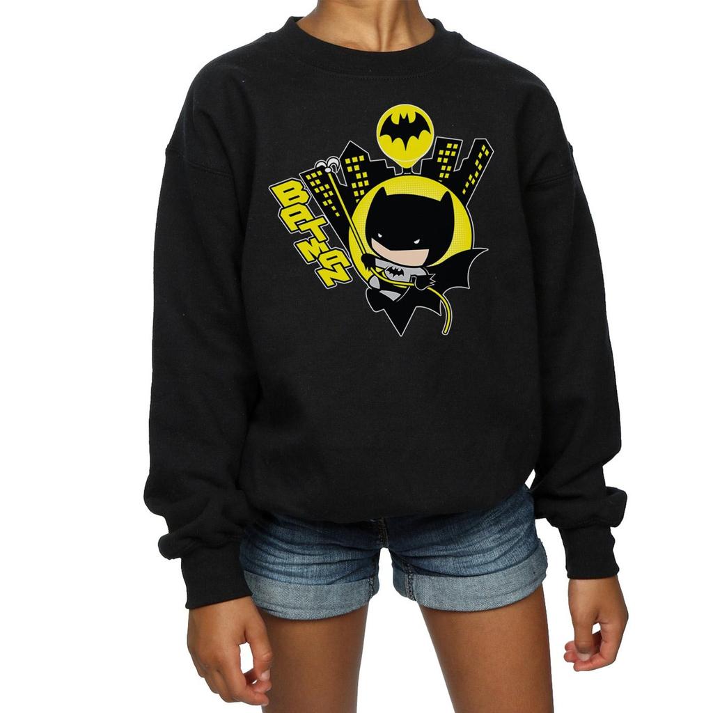 DC Comics Girls Chibi Batman Swinging Sweatshirt