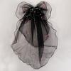 Double Layer Mesh Tulle Solid Color Women Short Wedding Veil with Clip Ribbon Edge Center Cascade Bride Headpiece Party